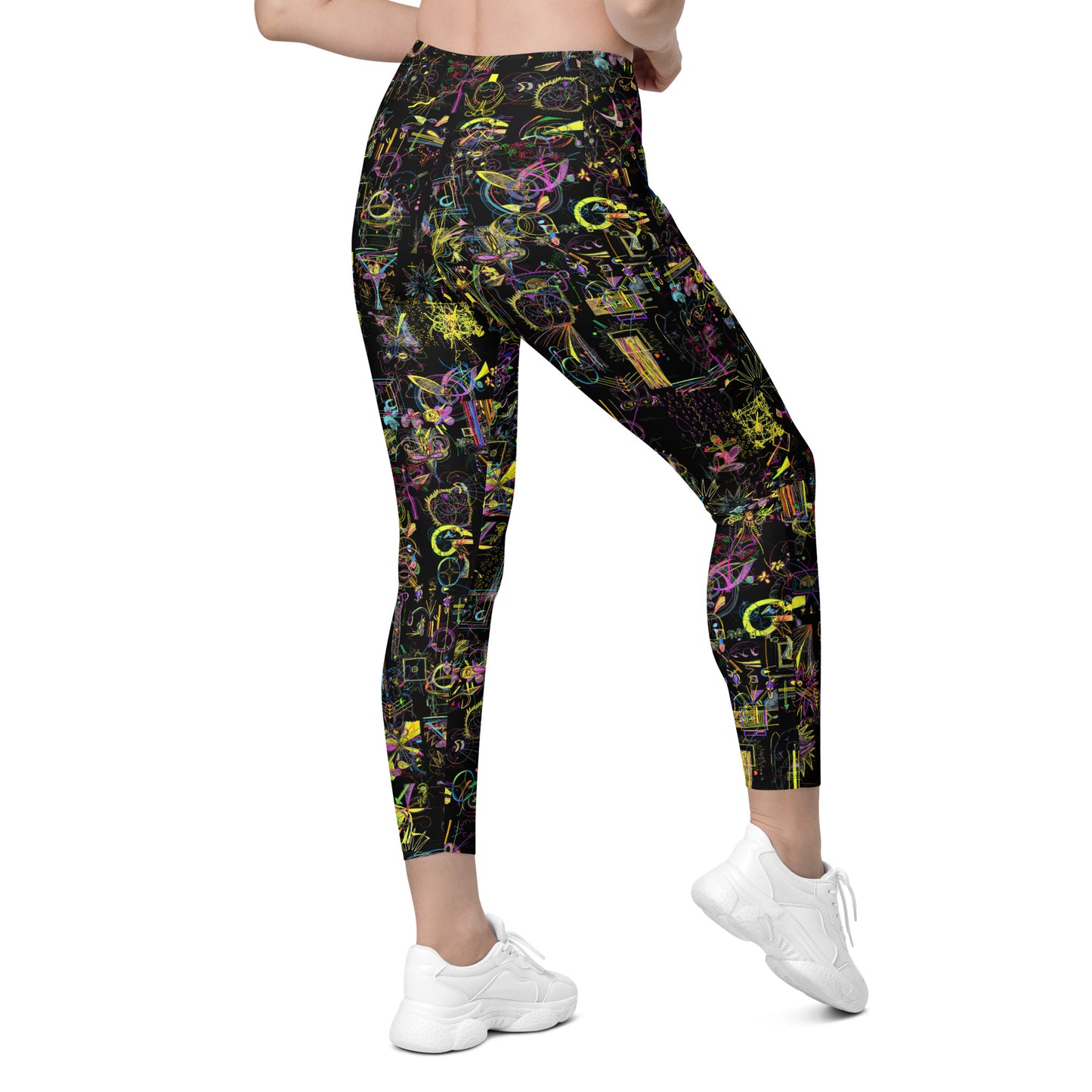 you hear your intuition when you listen to it, recycled feminine leggings with pockets in black