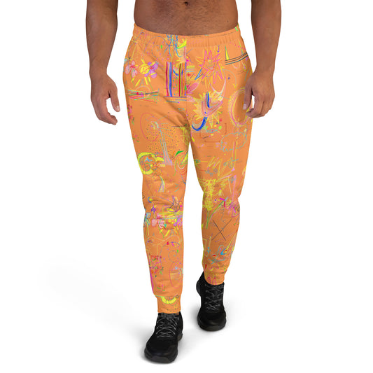 YOU ARE FREE, recycled masculine joggers in orange