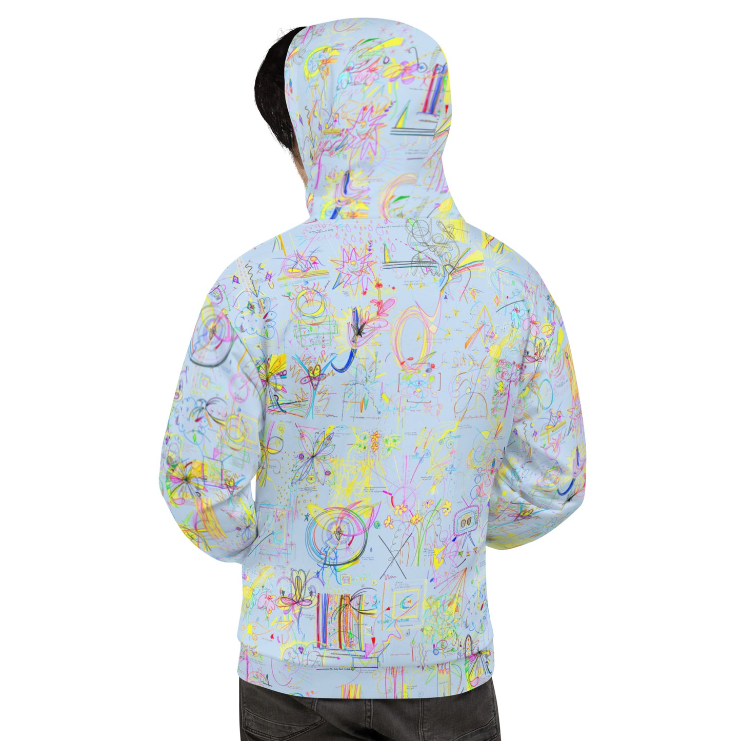 All At Once, recycled unisex hoodie in light blue