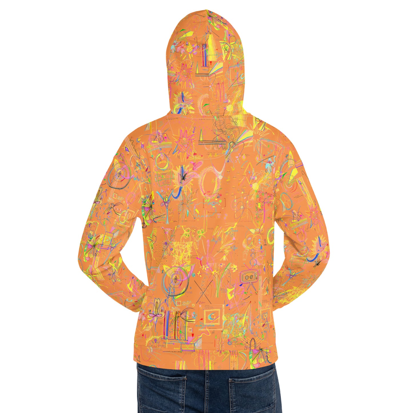 All at Once, recycled unisex hoodie in orange