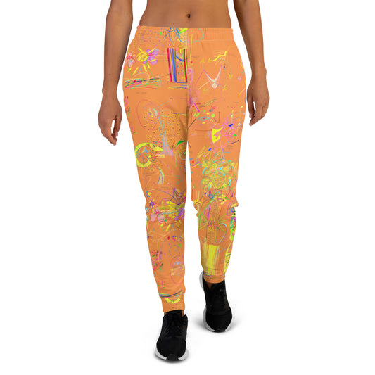 YOU ARE FREE, recycled feminine joggers in orange