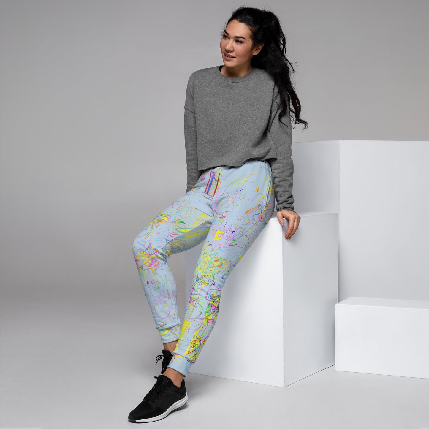 YOU ARE FREE, recycled feminine joggers in light blue