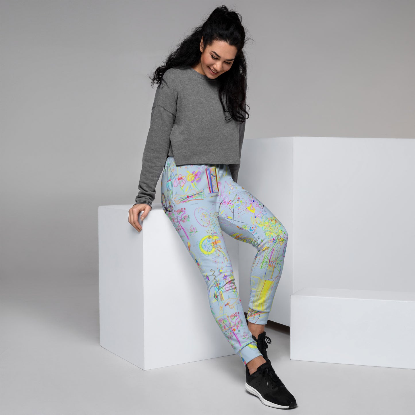 YOU ARE FREE, recycled feminine joggers in light blue