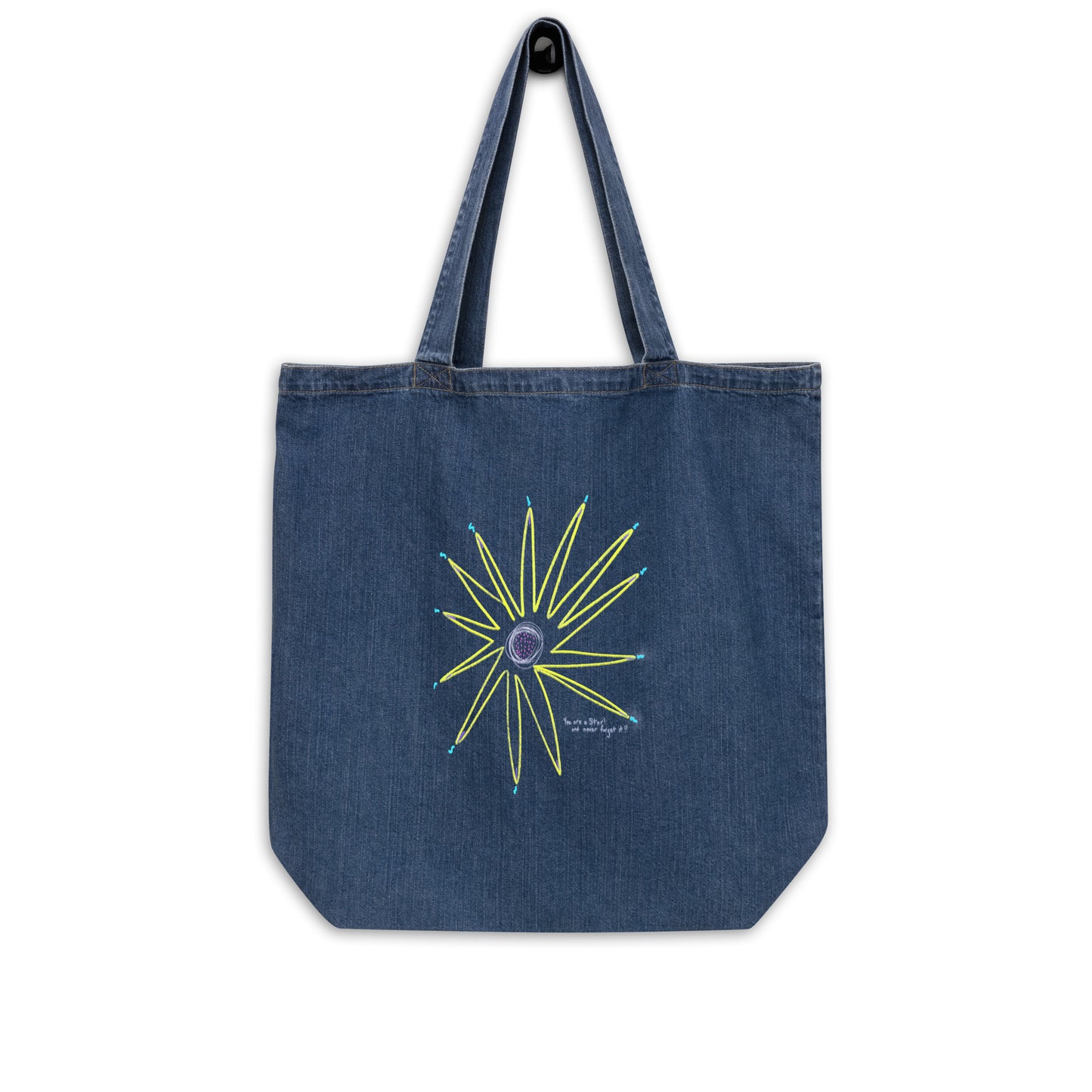 You are a star! and never forget it!! organic denim tote bag